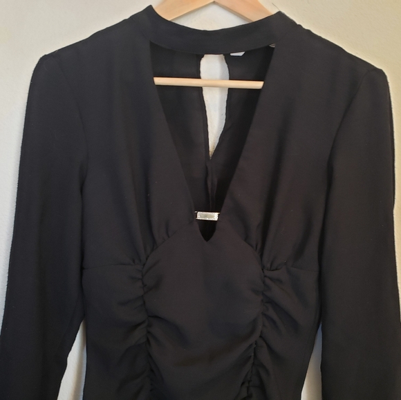Zara Dresses & Skirts - Zara Retro Cut Out Ruched Little Black Dress Women's Size M Medium